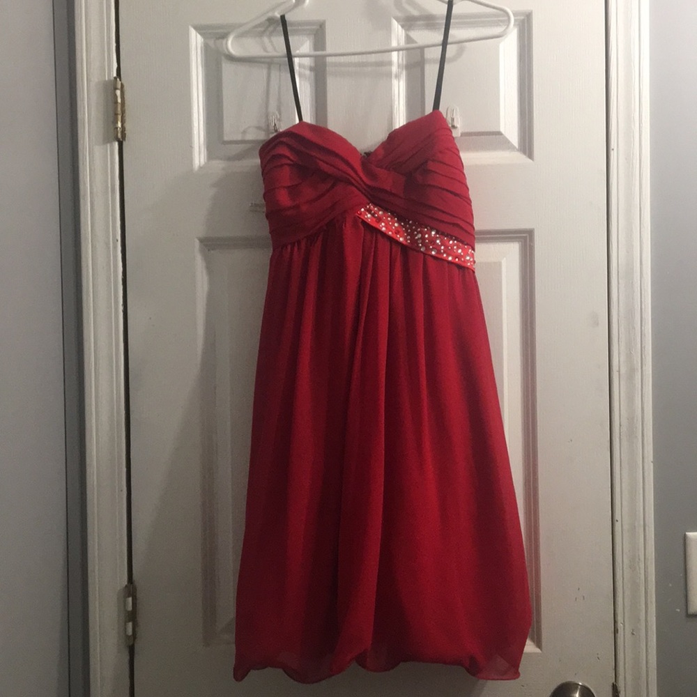 A red cocktail dress